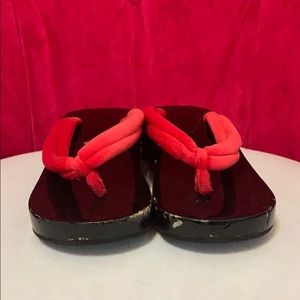 Black Japanese Wooden Clog Sandals